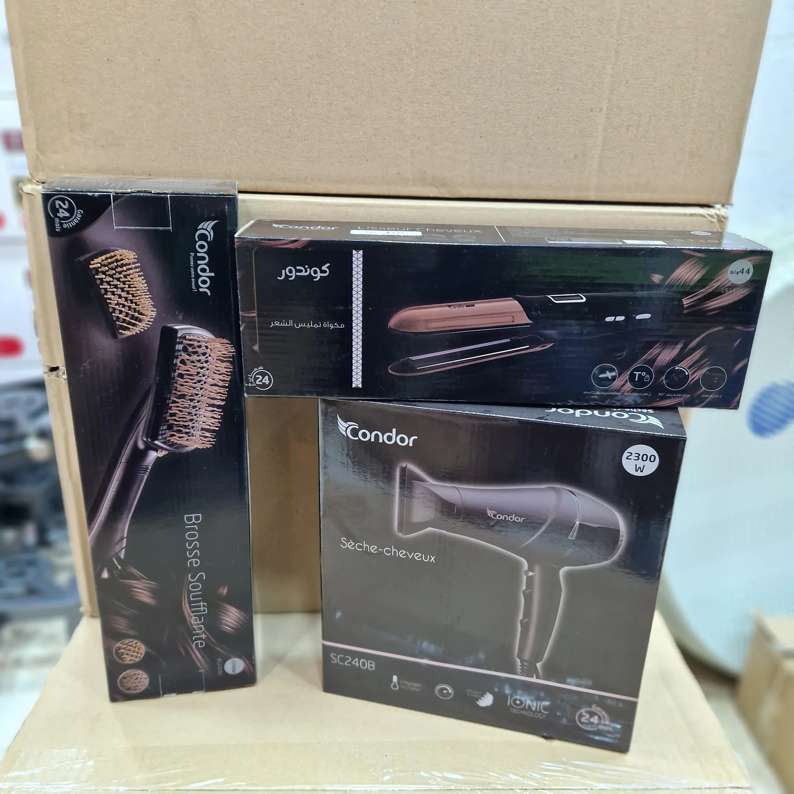 Pack Condor Séchoir + lisseur + brosse chauffante